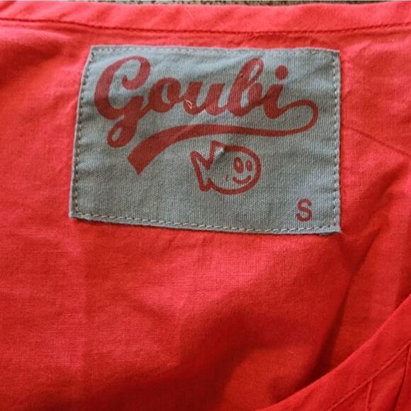 Goubi floral 100% cotton babydoll peplum top size small - Picture 5 of 6